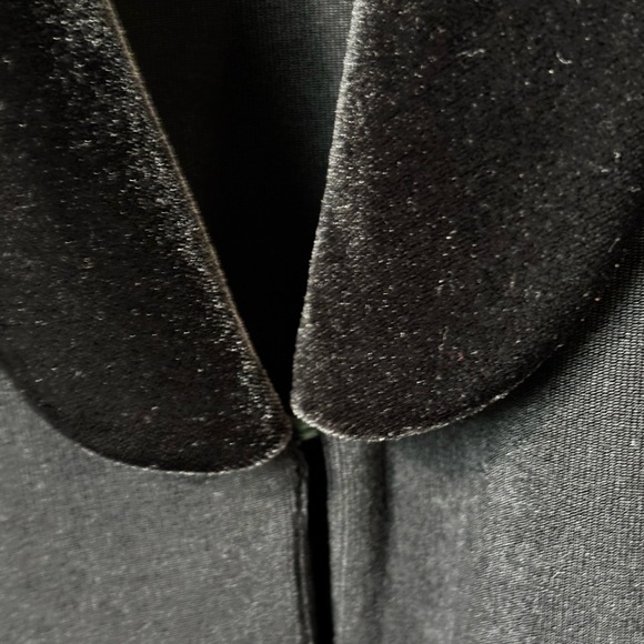 Chicos Travelers Size 2 US Large Velvet Trim Black Open Front Cardigan Jacket - Picture 5 of 9